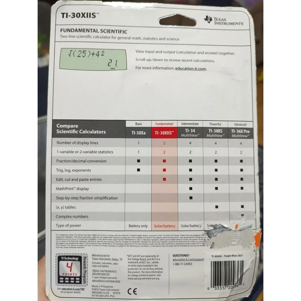 Texas Instruments TI-30X IIS Fundamental Scientific. 2-line Display Calculator‎
